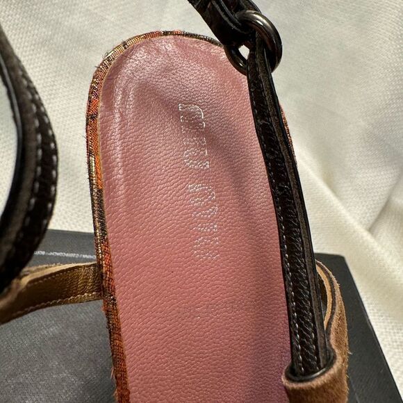 Miu Miu 5” Heels Exotic Jacquard & Leather Slingbacks Size 39 US 9 Made in Italy - Picture 7 of 16